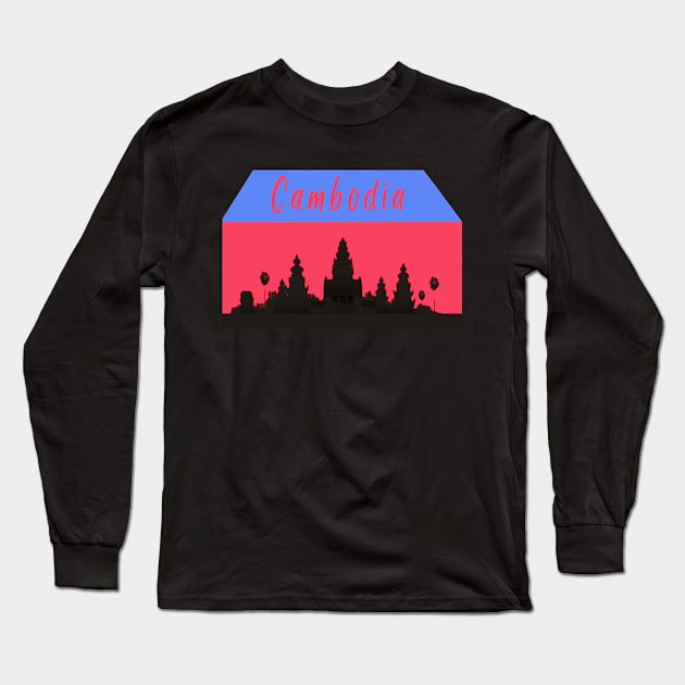 Cambodia Long Sleeve T-Shirt by Papilio Art